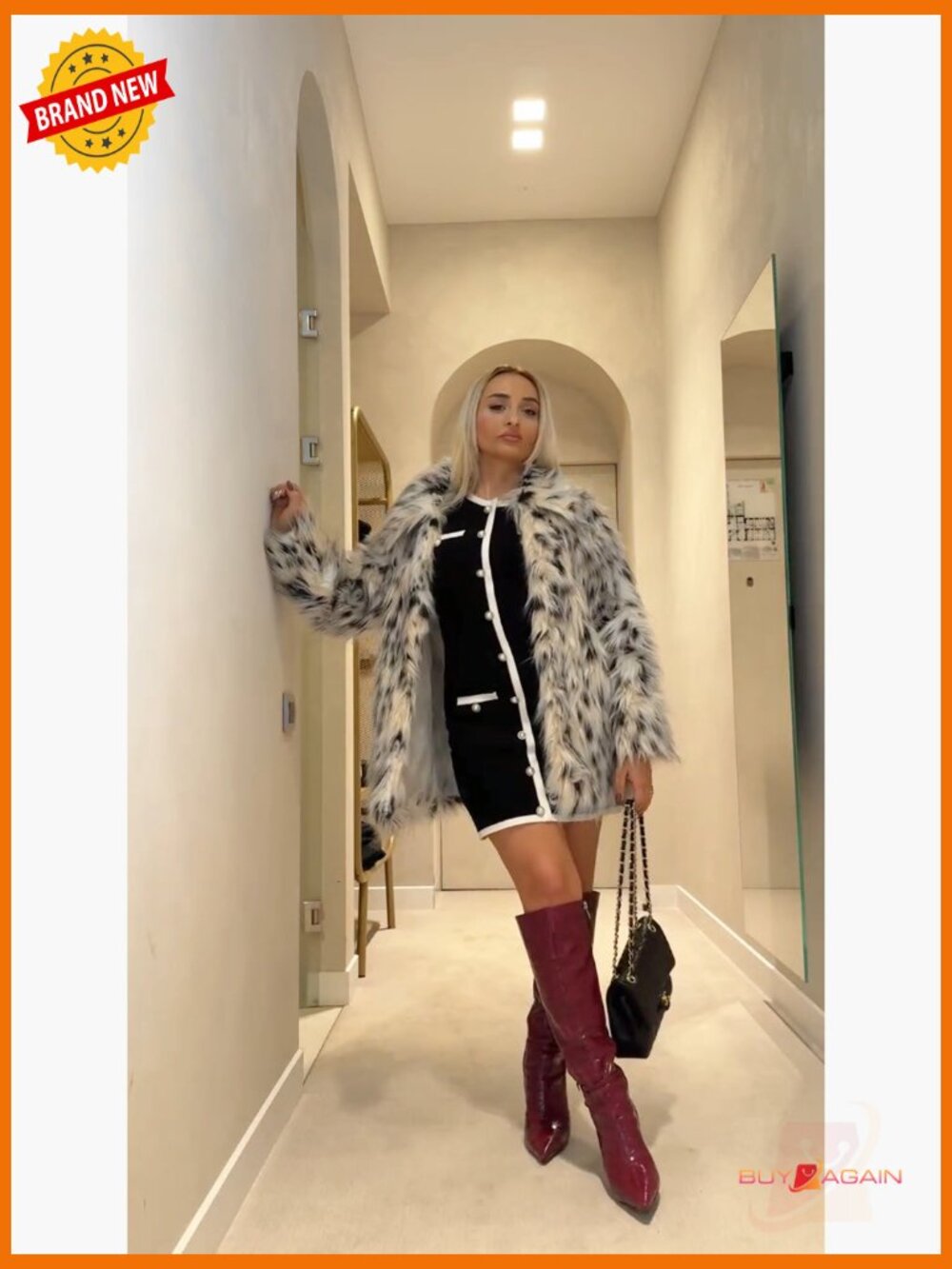 Knee High Boots Women 3.3 in Stiletto Heel Pointed Toe Tall Boots Side Zipper - Picture 7 of 7